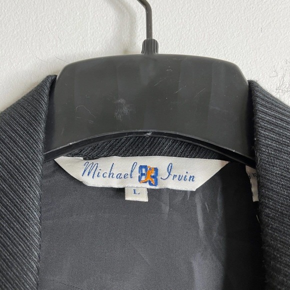 Michael Irvin Men's Walking Shirt Size L Black & Gold Check Button Up Woven Knit - Picture 9 of 11